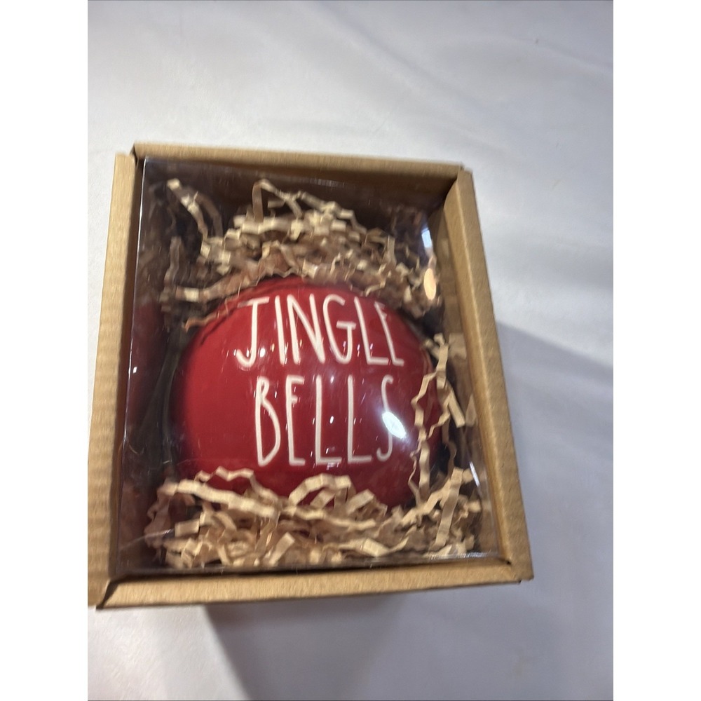 Rae Dunn Jingle bells Ball Ornament‎ New In Box Christmas Holiday Gift Red